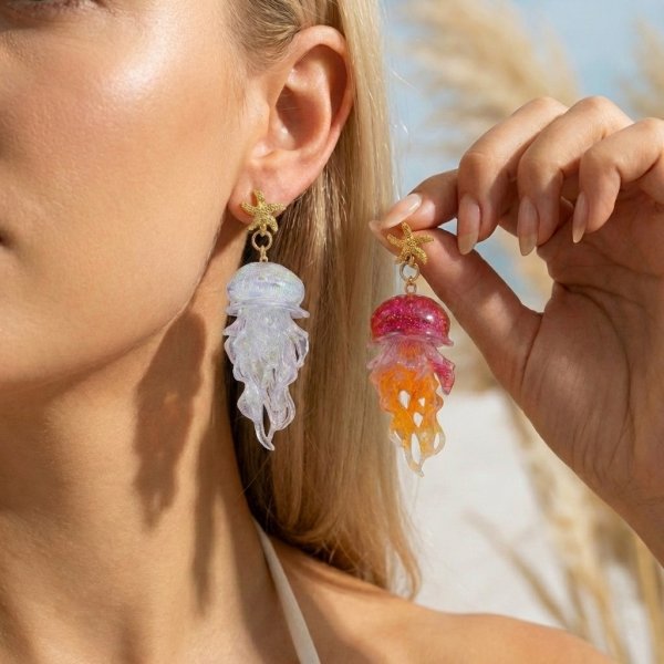 Starfish Tassel Drop Earrings — earrings, view 19