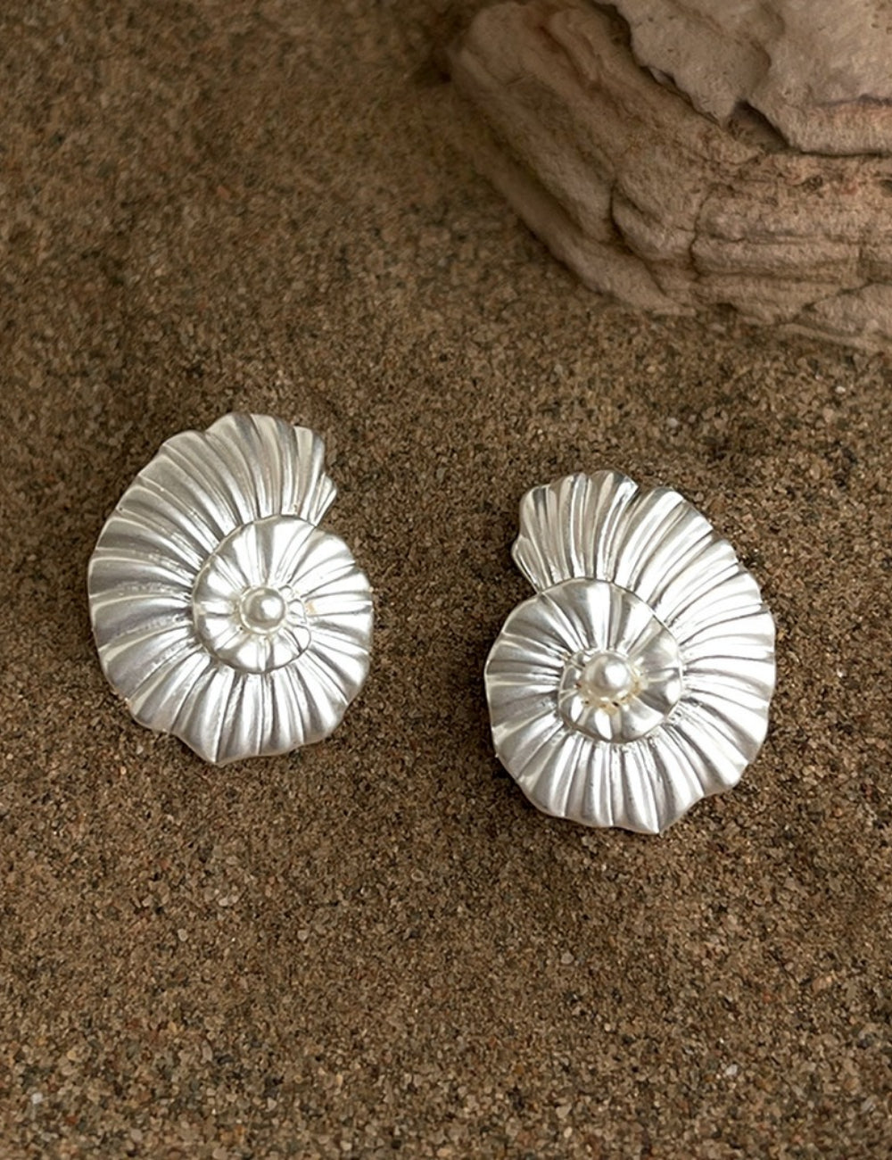 Conch Stud Earrings With Pearl Centre — earrings
