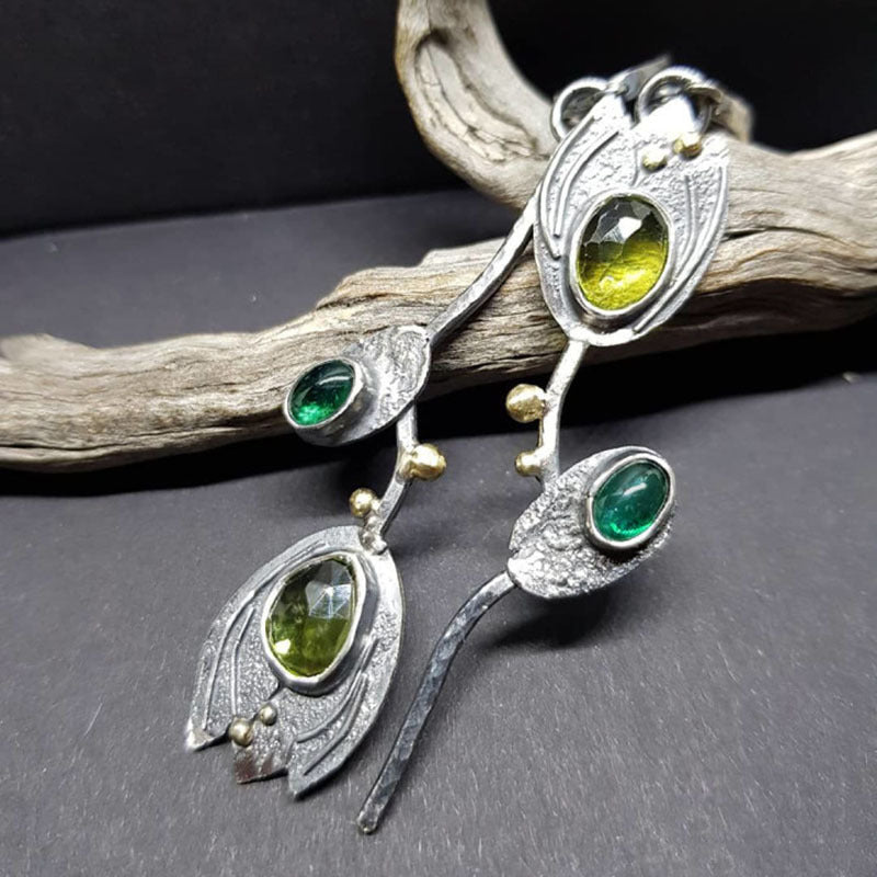 Geometric Cubic Zirconia Drop Earrings — earrings, view 2