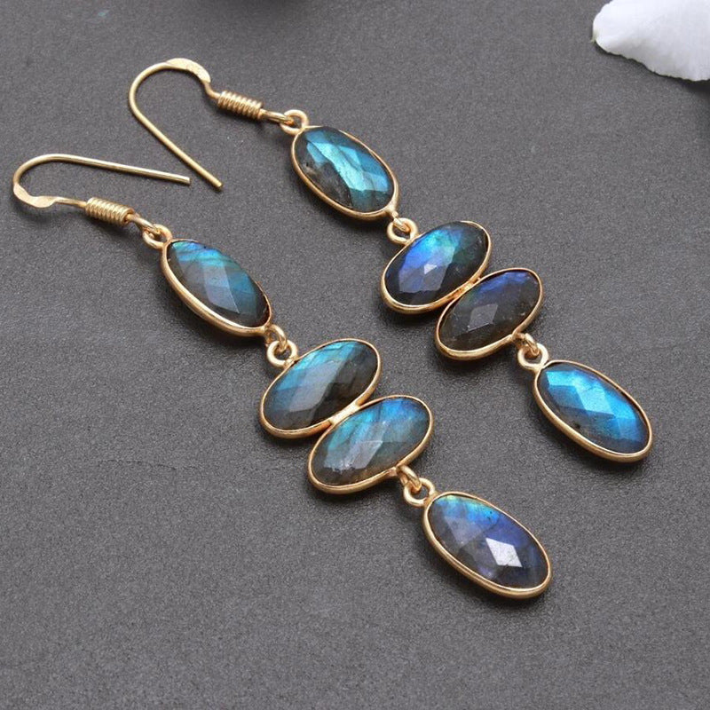 Geometric Cubic Zirconia Drop Earrings — earrings, view 6