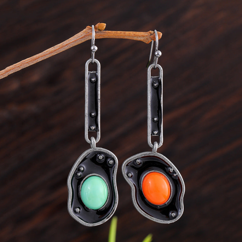Geometric Cubic Zirconia Drop Earrings — earrings, view 8