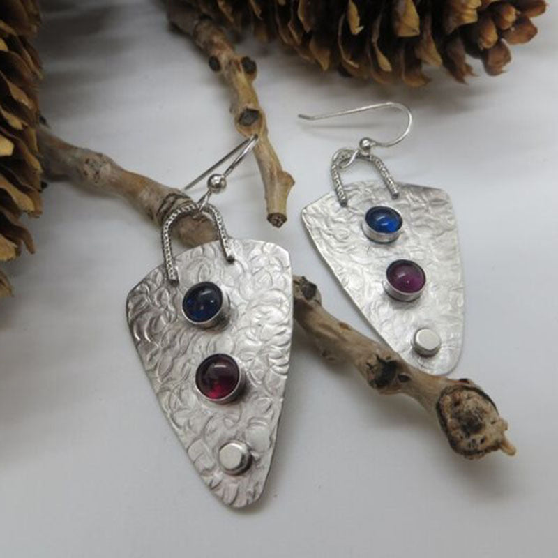 Geometric Cubic Zirconia Drop Earrings — earrings, view 9