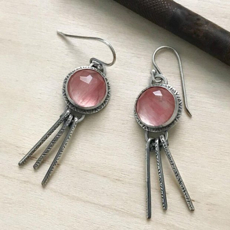 Geometric Cubic Zirconia Drop Earrings — earrings, view 14