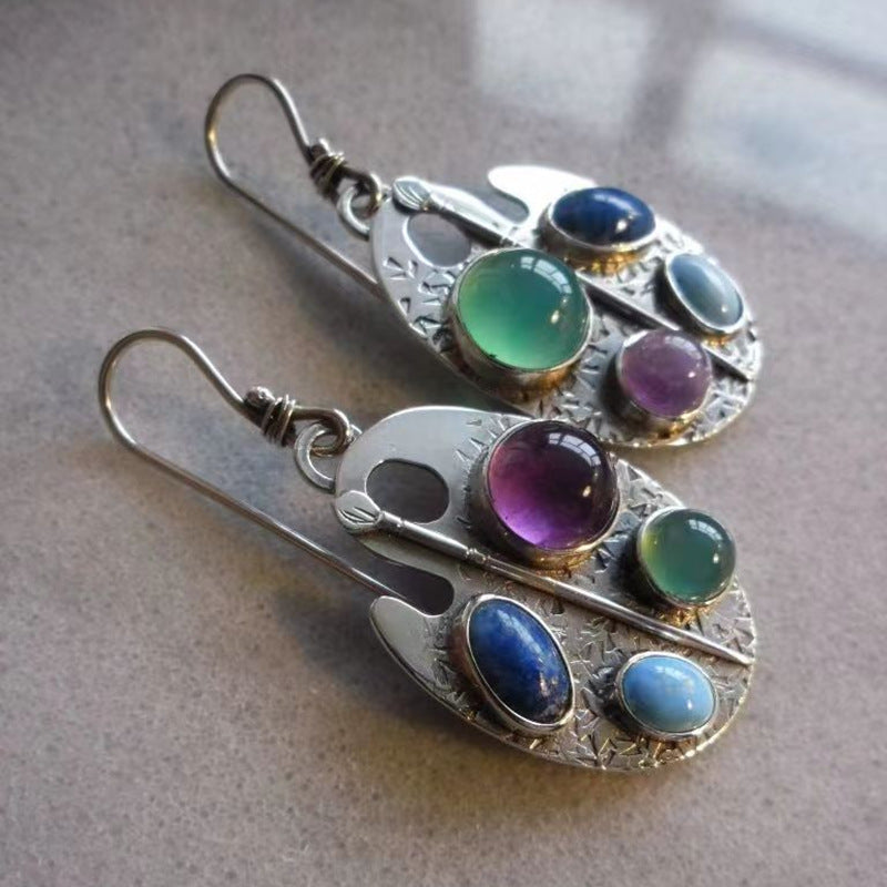 Geometric Cubic Zirconia Drop Earrings — earrings, view 17