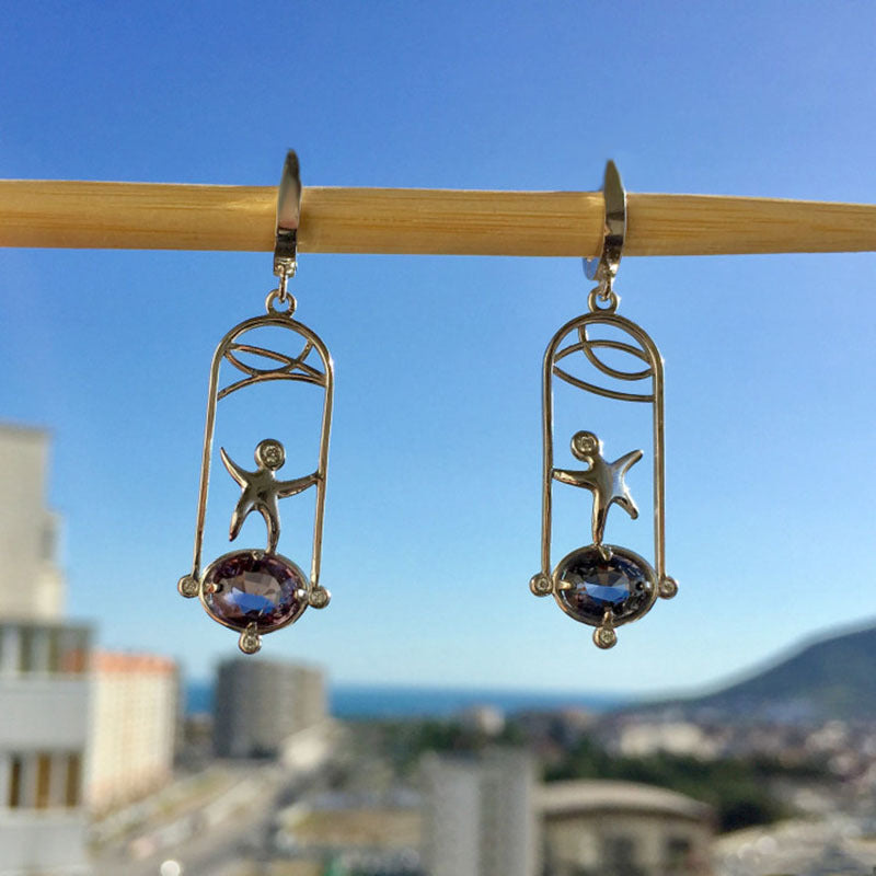 Geometric Cubic Zirconia Drop Earrings — earrings, view 19