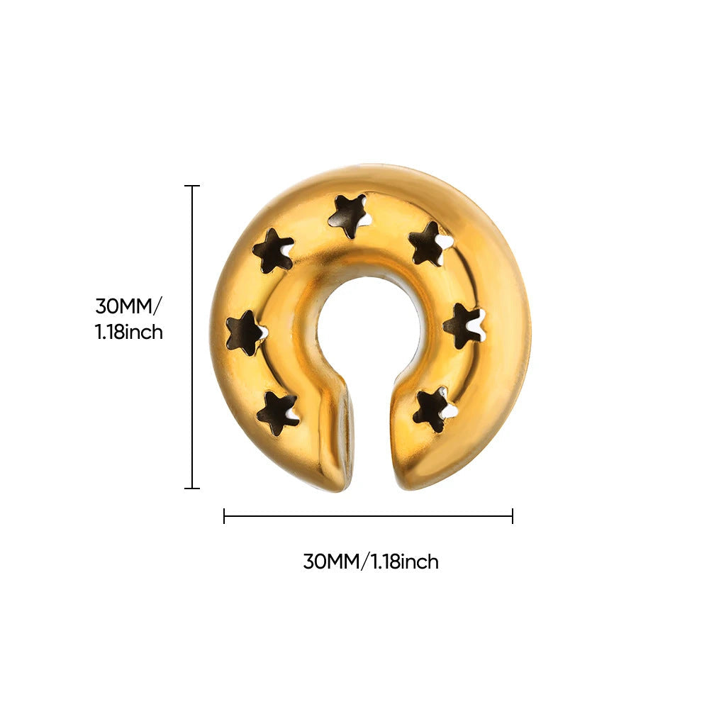 Star Pendant Stud Earrings — gold earrings, view 6