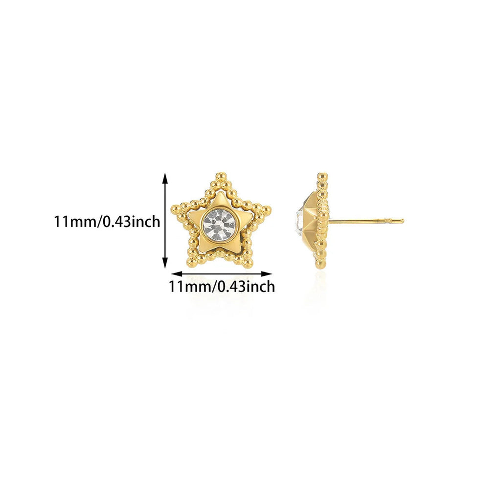 Star Pendant Stud Earrings — gold earrings, view 9