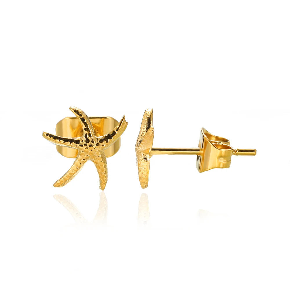 Star Pendant Stud Earrings — gold earrings, view 11