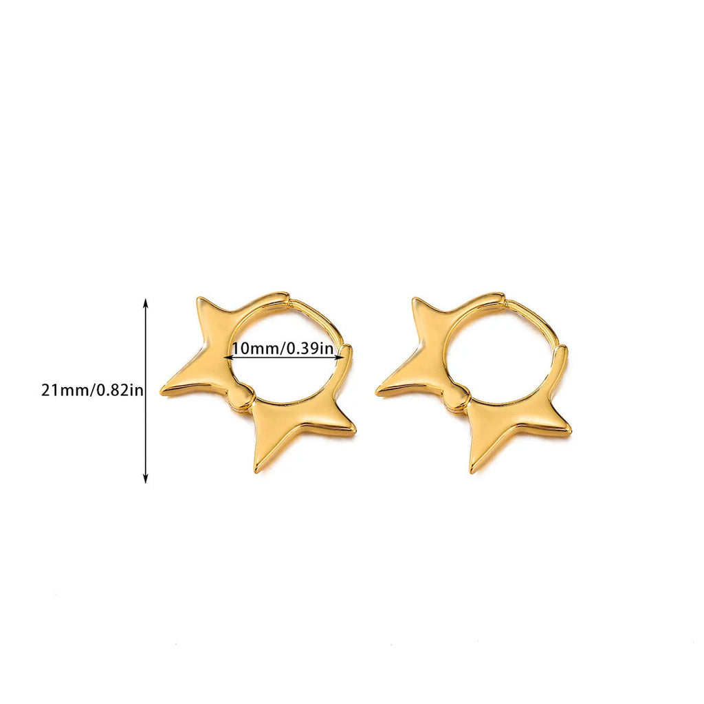 Star Pendant Stud Earrings — gold earrings, view 15
