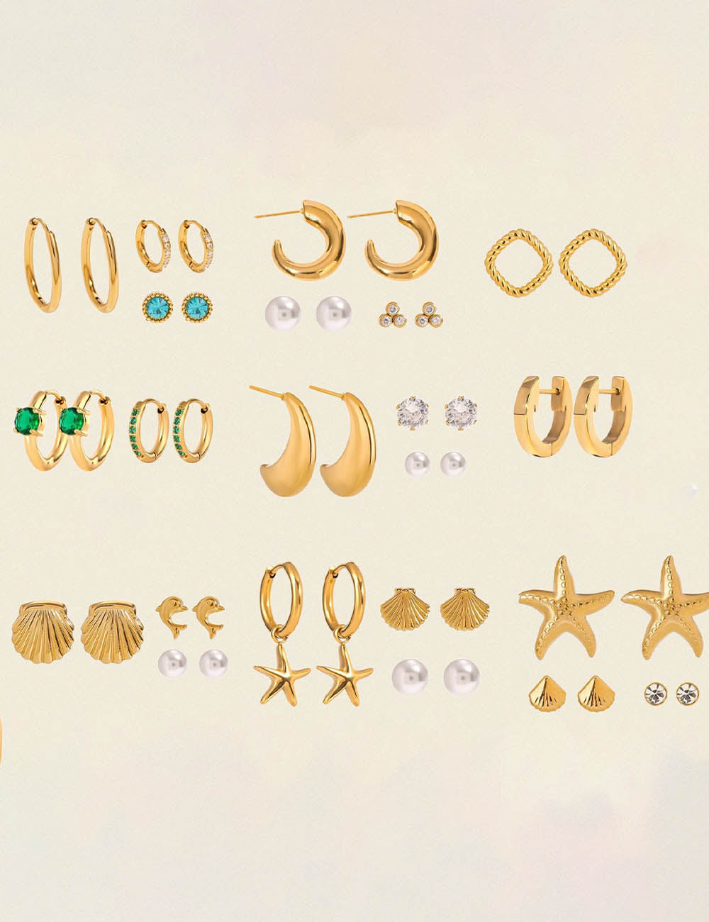 Sparkling Rhinestone Hoop Earrings — gold earrings