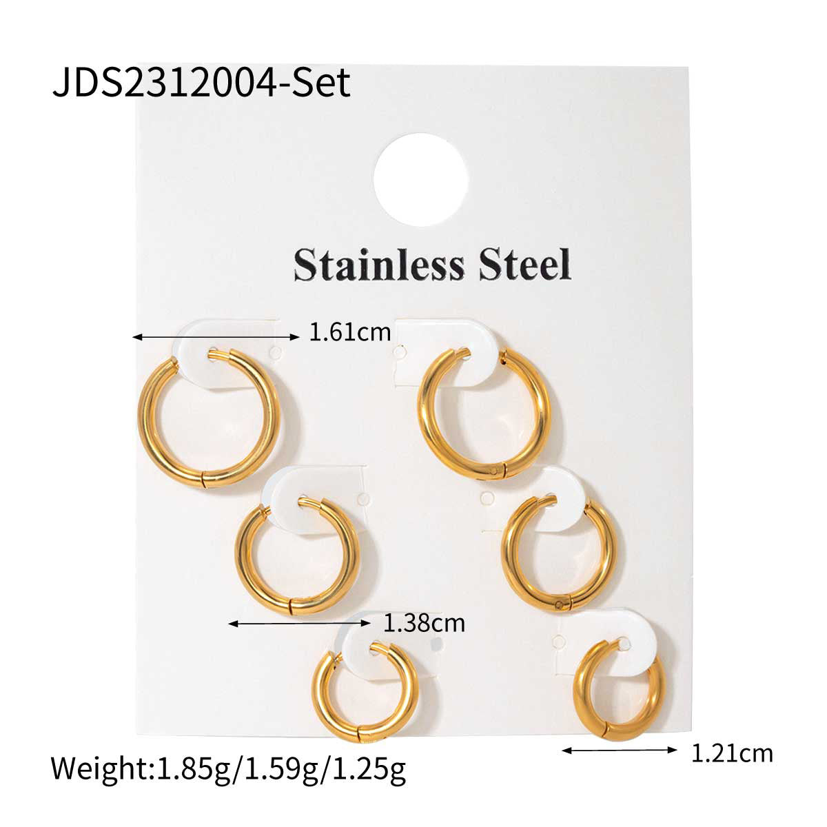 Sparkling Rhinestone Hoop Earrings — gold earrings, view 3