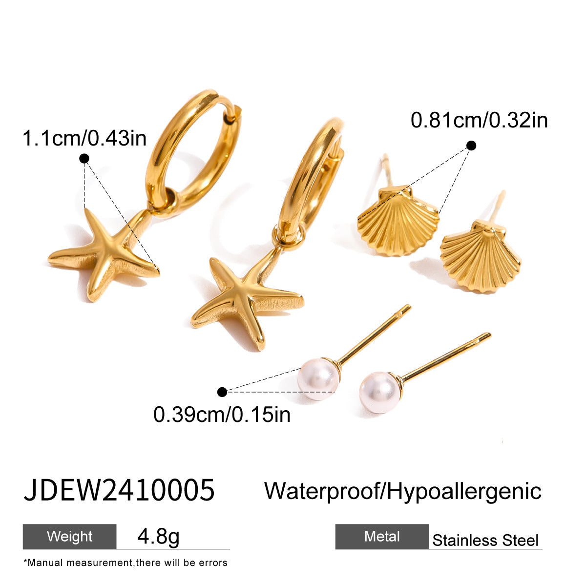 Sparkling Rhinestone Hoop Earrings — gold earrings, view 5