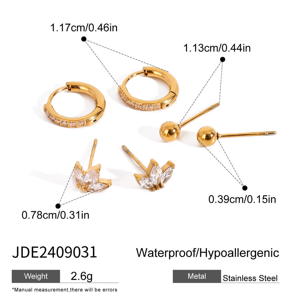 Sparkling Rhinestone Hoop Earrings — gold earrings, view 8