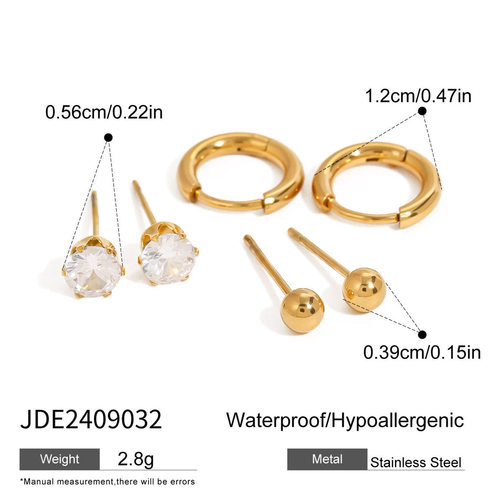 Sparkling Rhinestone Hoop Earrings — gold earrings, view 9