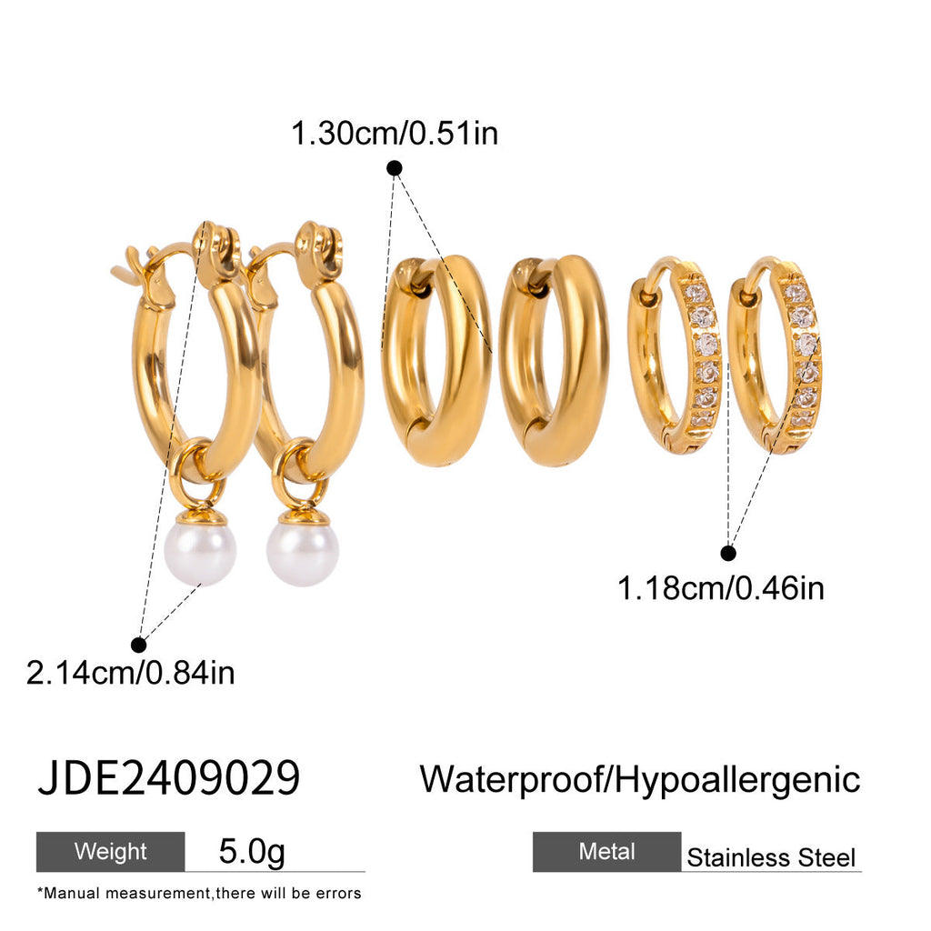 Sparkling Rhinestone Hoop Earrings — gold earrings, view 11