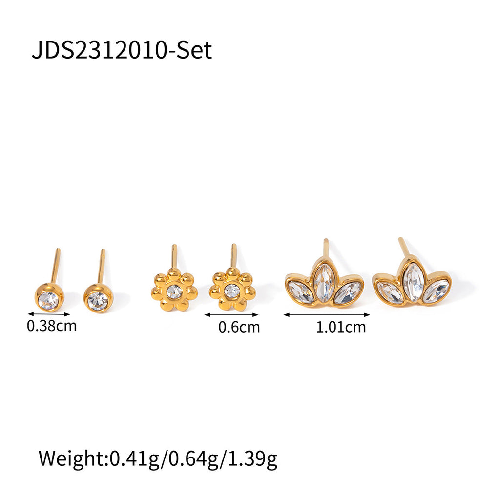 Sparkling Rhinestone Hoop Earrings — gold earrings, view 13