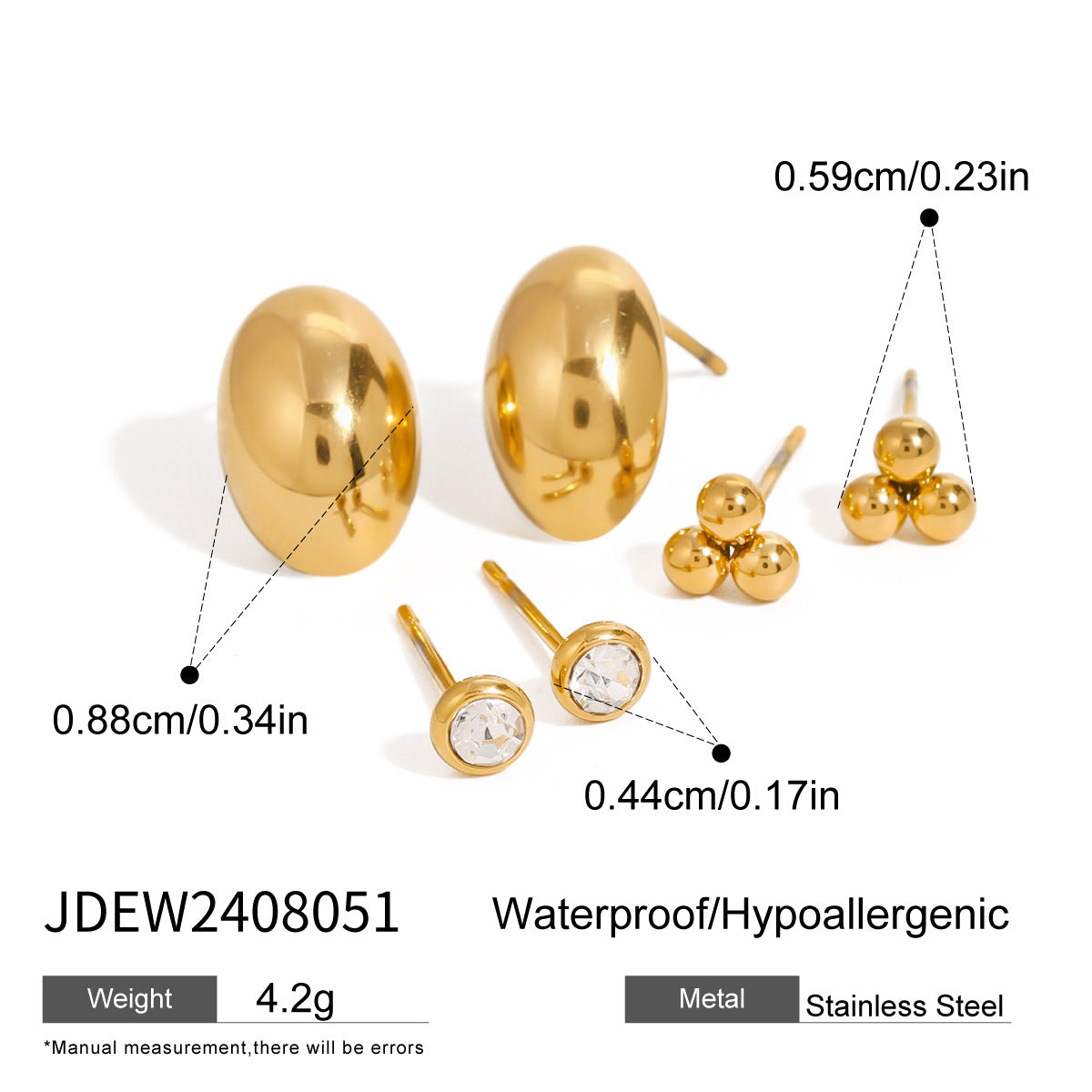 Sparkling Rhinestone Hoop Earrings — gold earrings, view 14