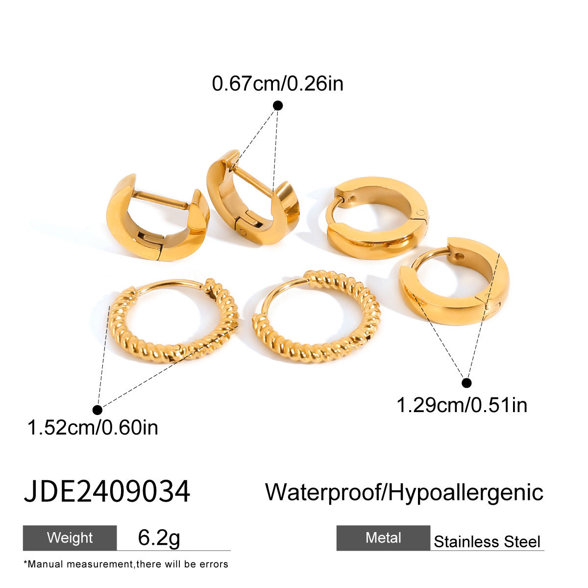 Sparkling Rhinestone Hoop Earrings — gold earrings, view 22