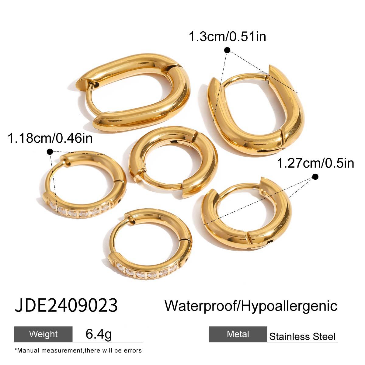 Sparkling Rhinestone Hoop Earrings — gold earrings, view 28