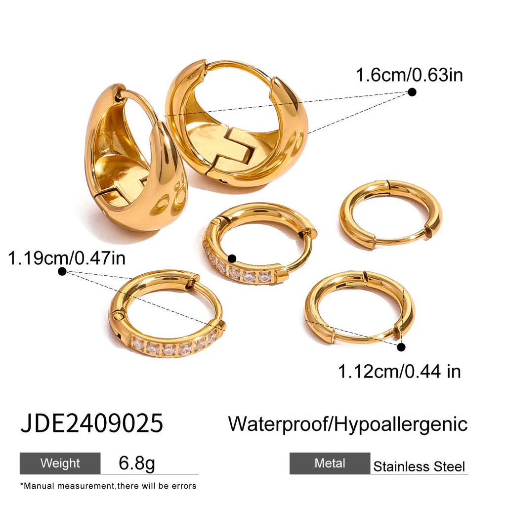 Sparkling Rhinestone Hoop Earrings — gold earrings, view 29