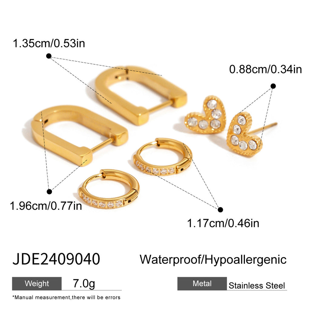 Sparkling Rhinestone Hoop Earrings — gold earrings, view 31