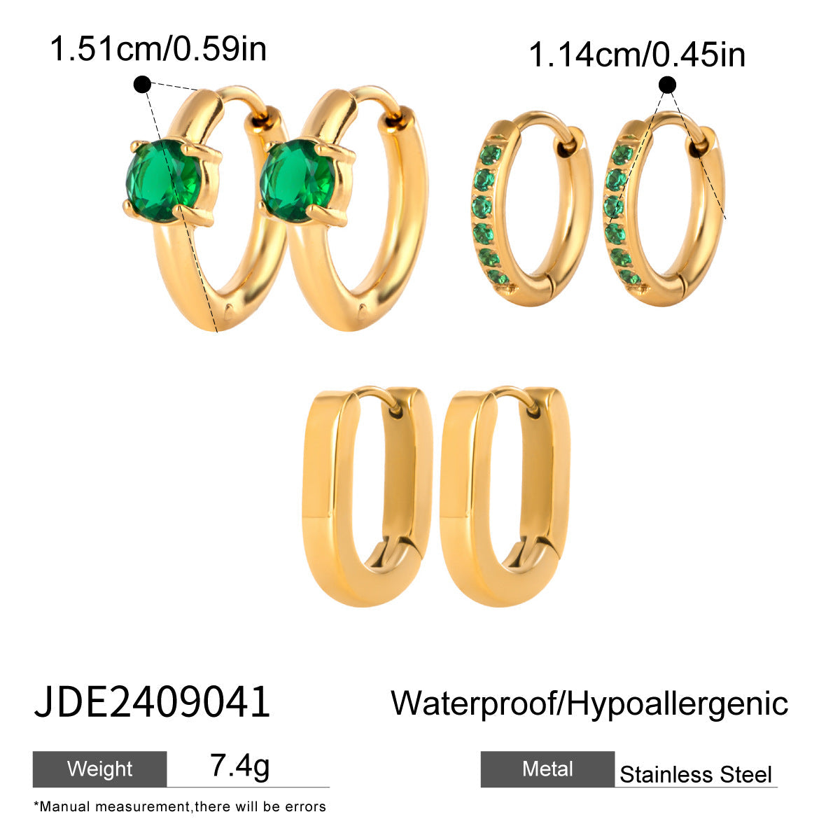 Sparkling Rhinestone Hoop Earrings — gold earrings, view 32