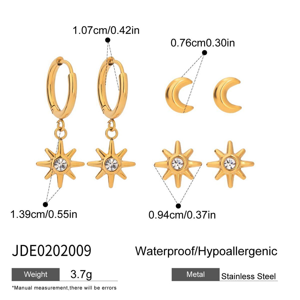 Sparkling Rhinestone Hoop Earrings — gold earrings, view 33