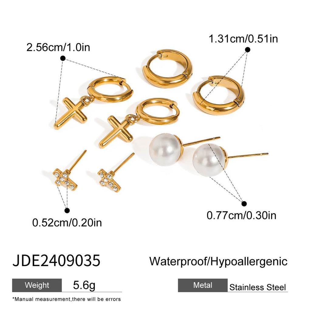 Sparkling Rhinestone Hoop Earrings — gold earrings, view 35