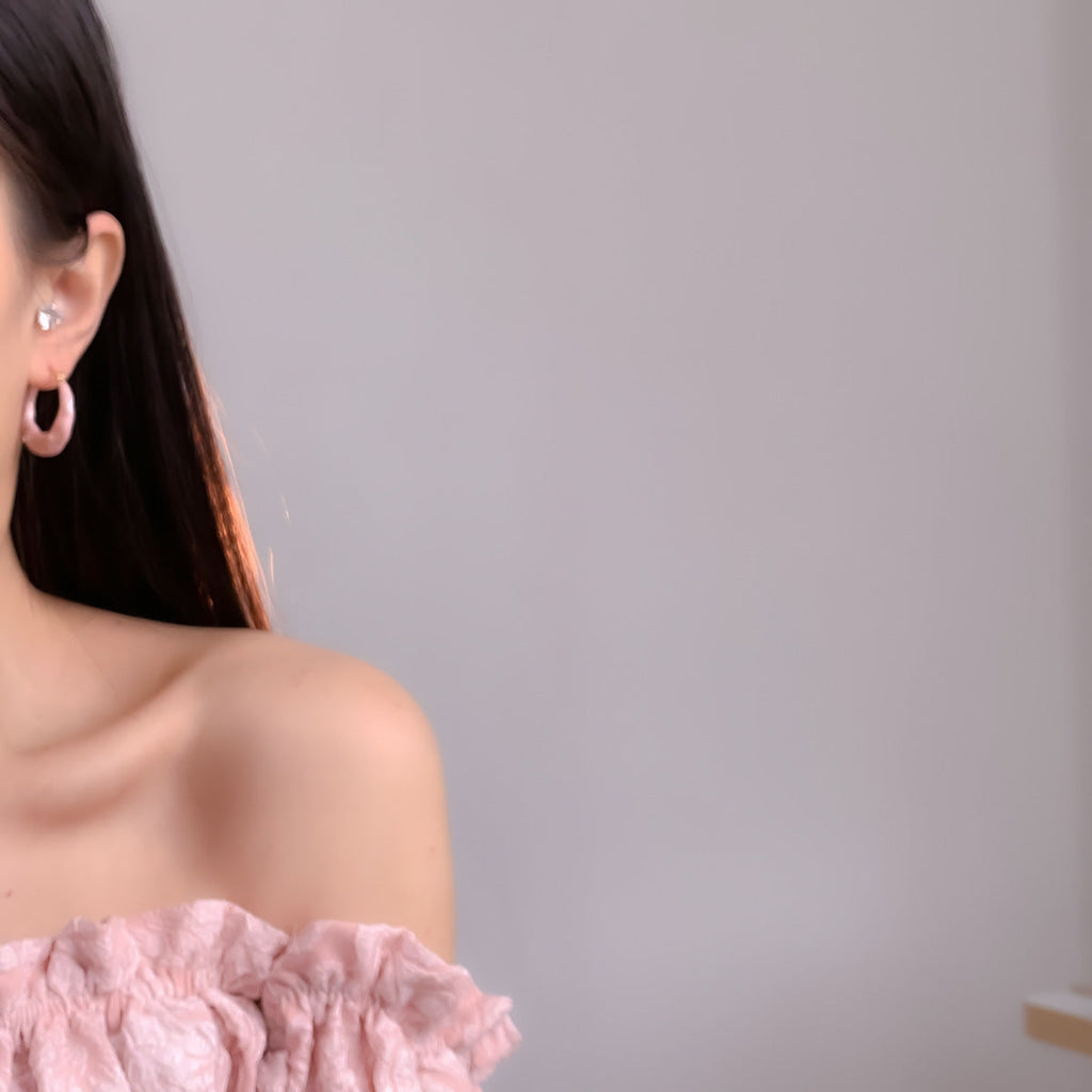 Sparkling Enamel Hoop Earrings — earrings, view 6
