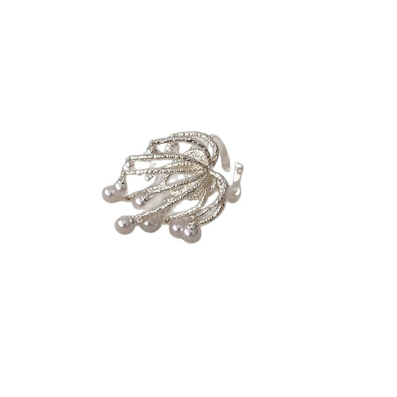 Pearl Tassel Stud Earrings — earrings, view 5