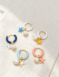 Starfish Pendant Hoop Earrings — earrings