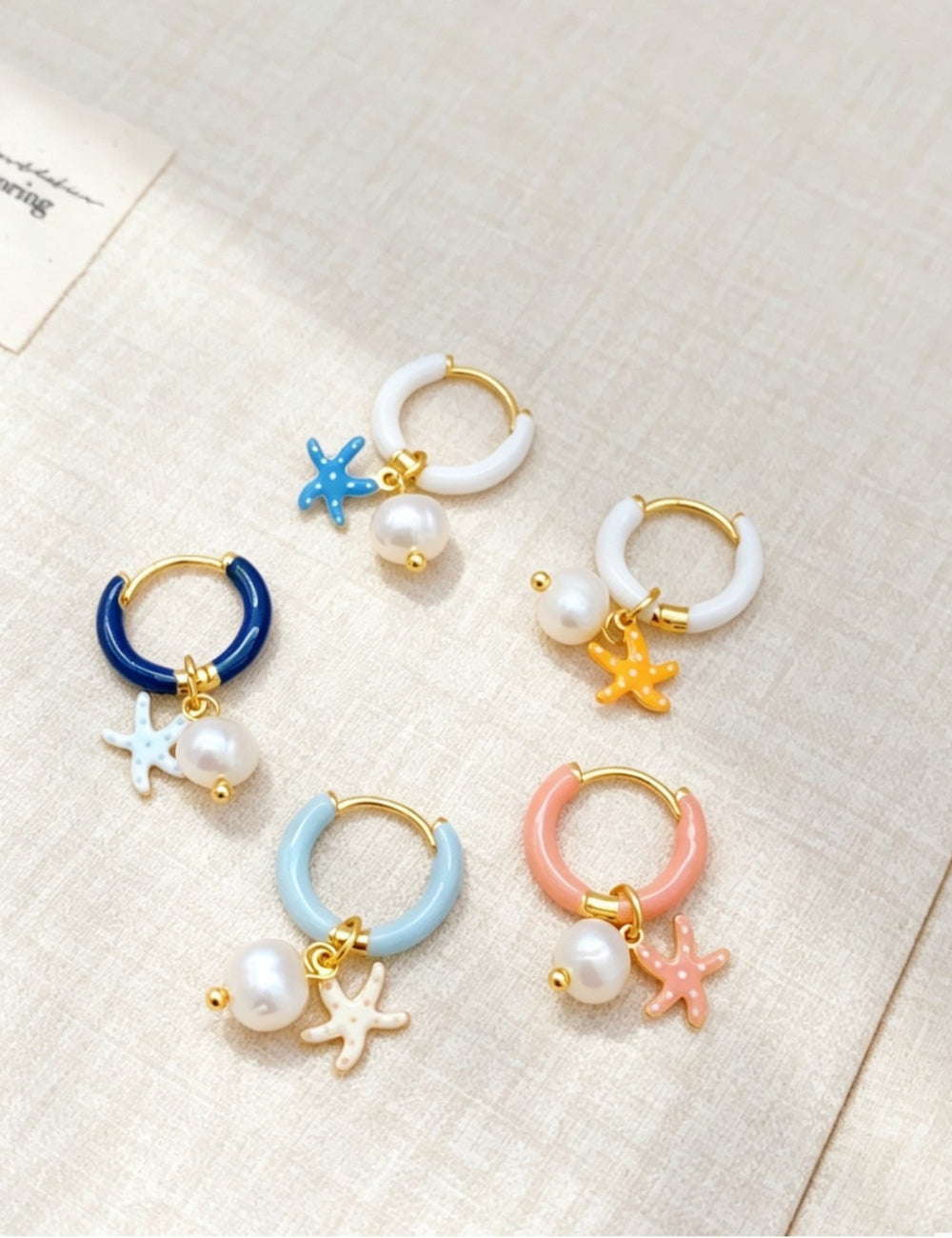 Starfish Pendant Hoop Earrings — earrings