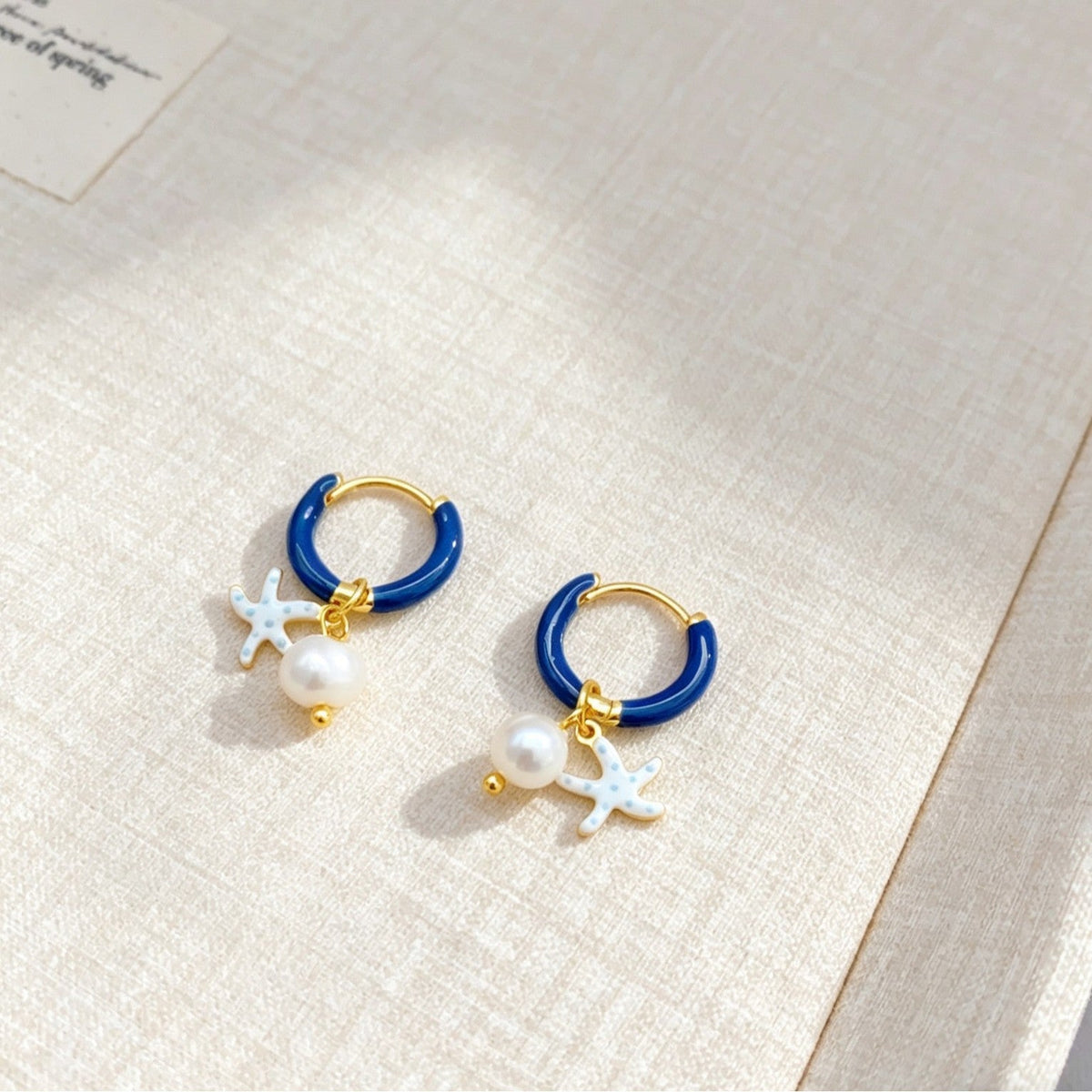 Starfish Pendant Hoop Earrings — earrings, view 4
