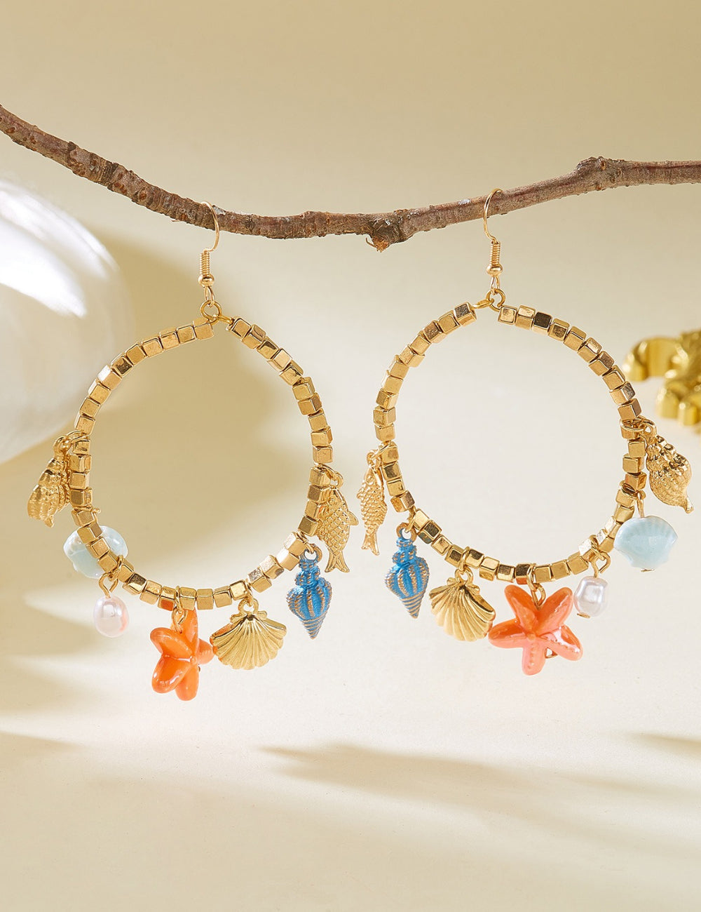 Starfish Enamel Dangle Earrings — earrings