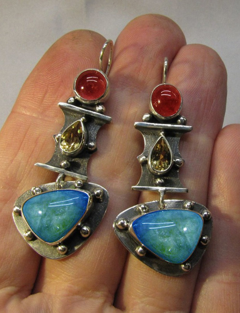 Ethnic Irregular Enamel Drop Earrings — earrings