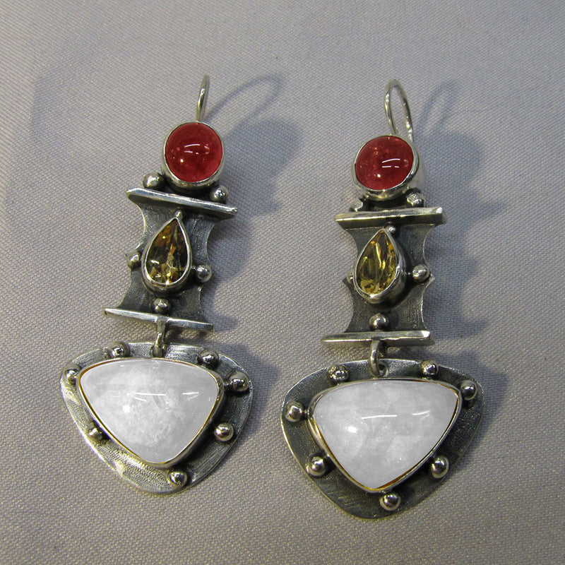 Ethnic Irregular Enamel Drop Earrings — earrings, view 3