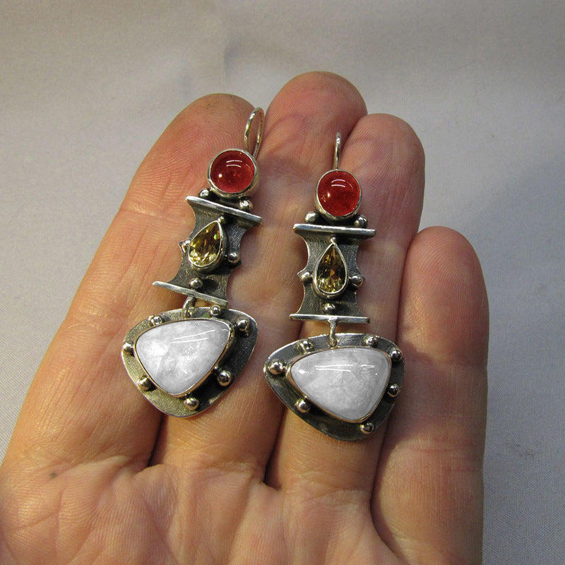 Ethnic Irregular Enamel Drop Earrings — earrings, view 4