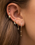 Moon Pendant Stud Earrings — gold earrings