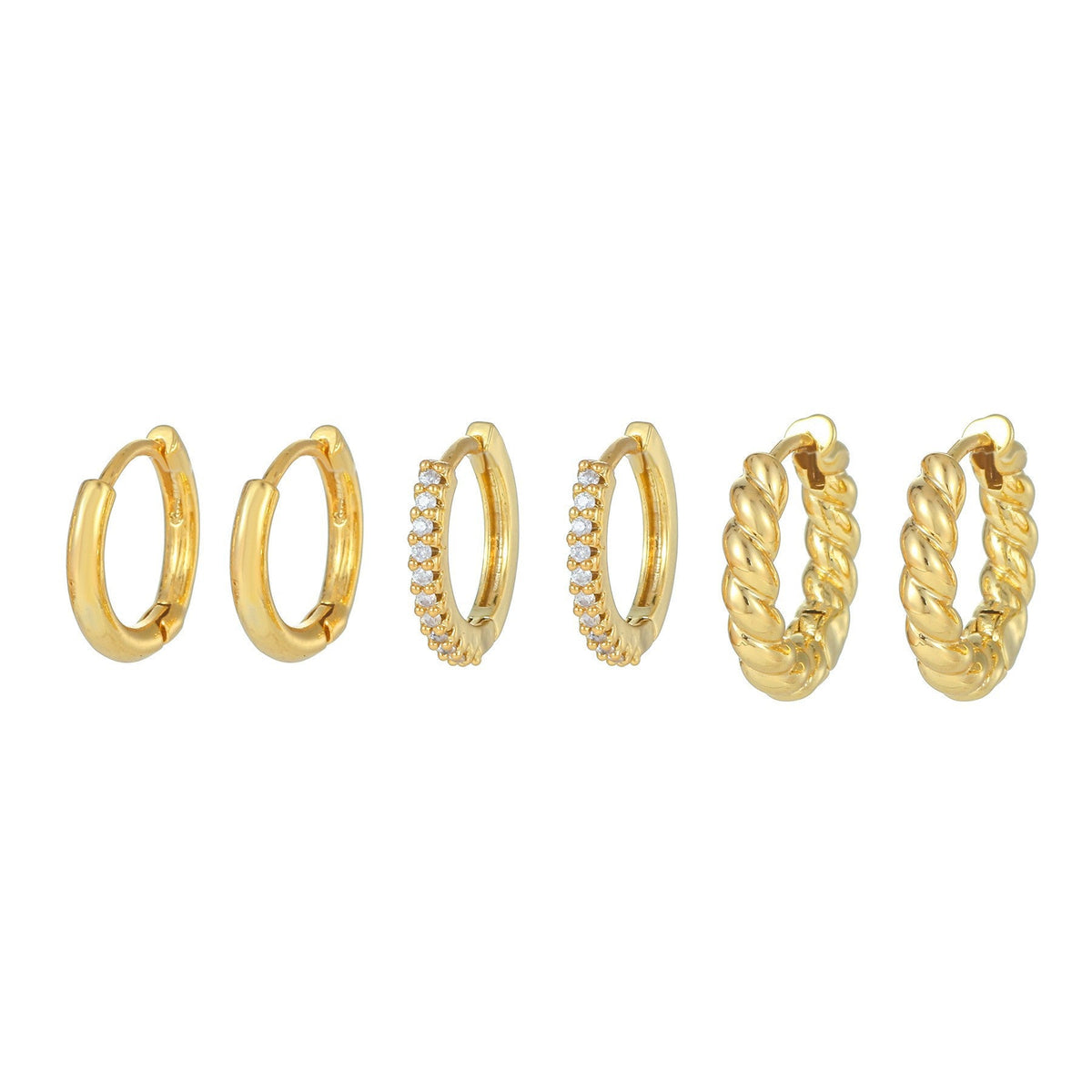 Moon Pendant Stud Earrings — gold earrings, view 14