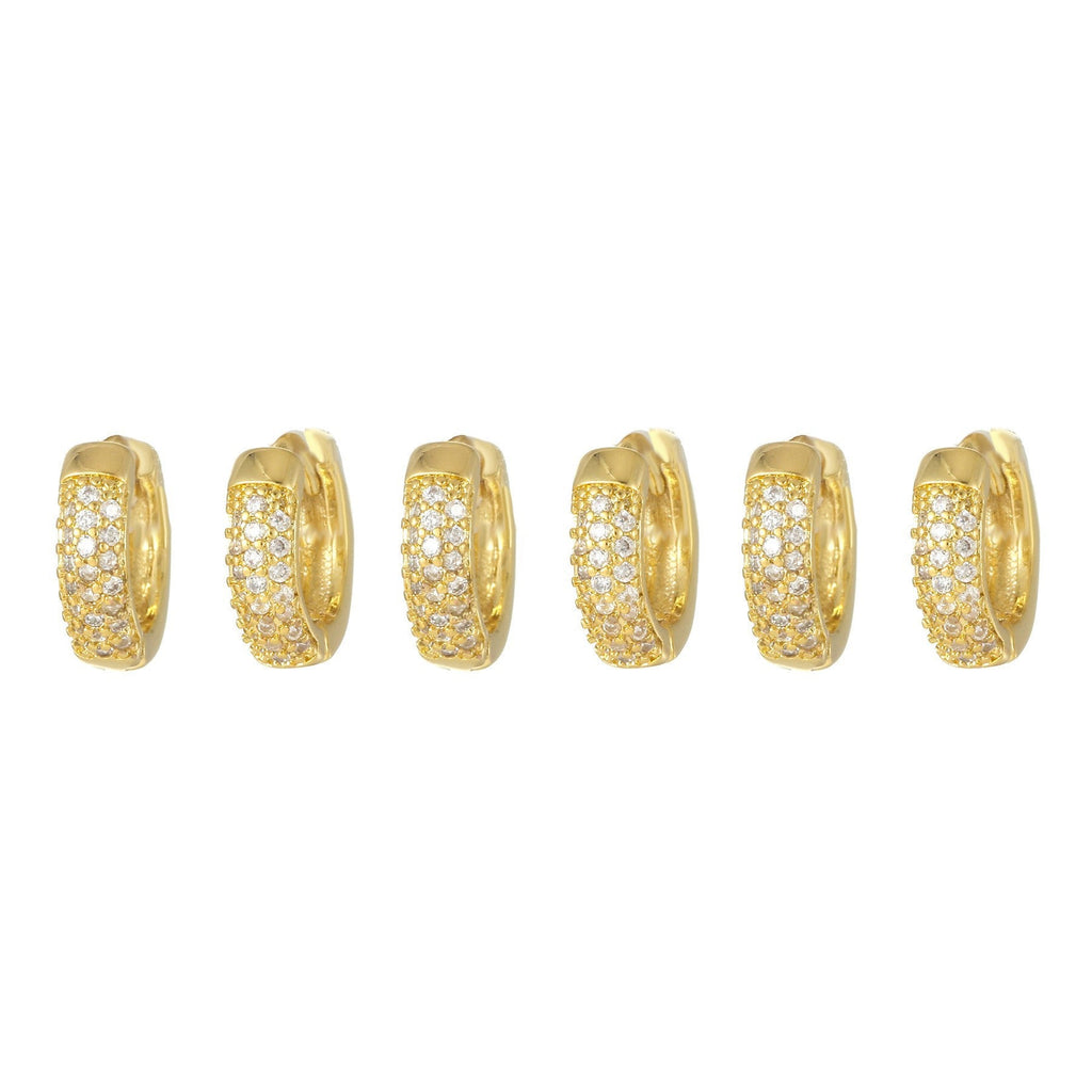 Moon Pendant Stud Earrings — gold earrings, view 15