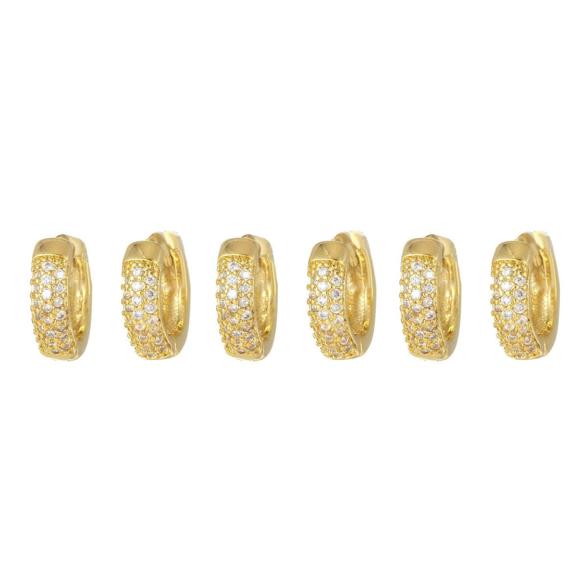 Moon Pendant Stud Earrings — gold earrings, view 15