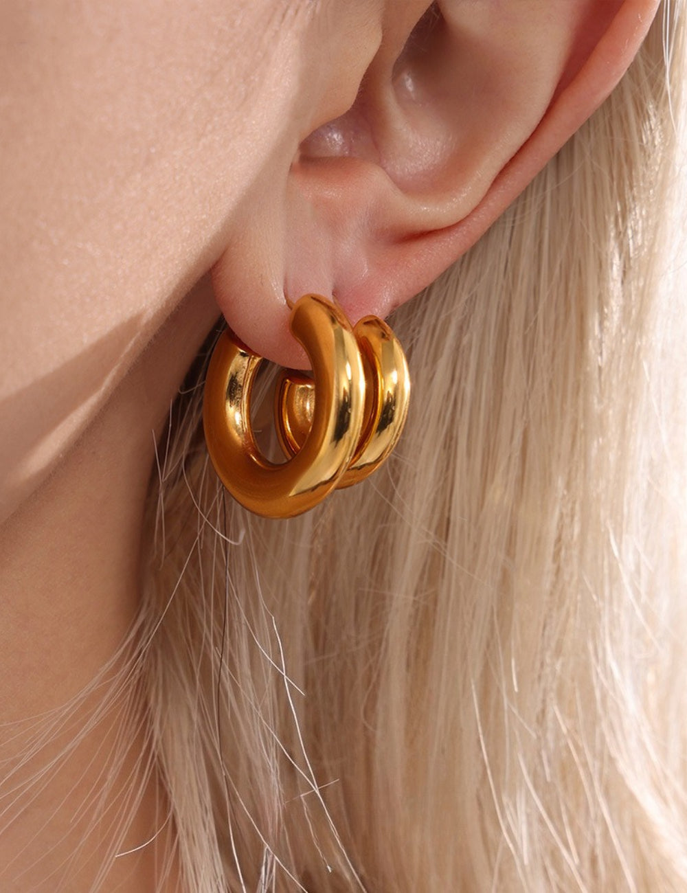 Gold Plated C-Shape Earrings — earrings