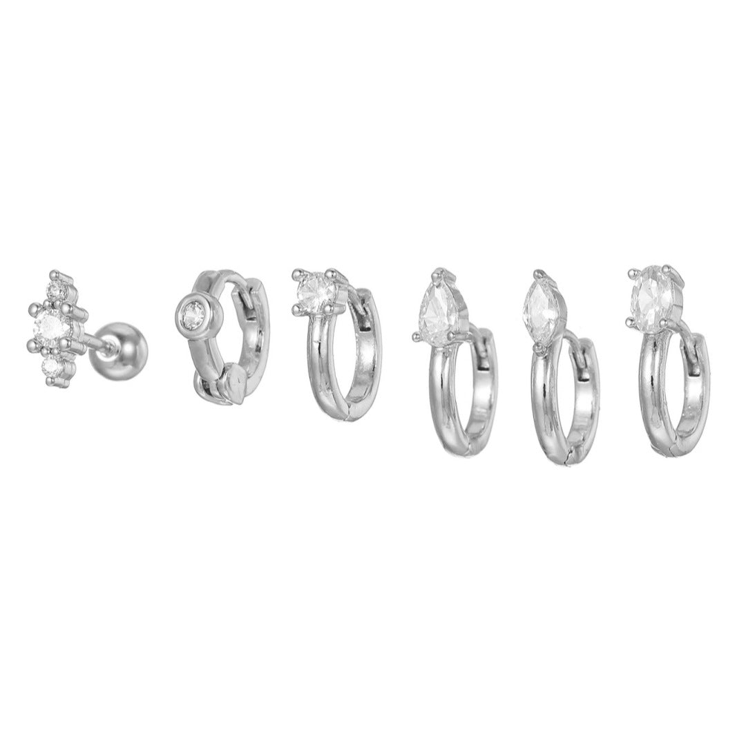 Gold-Plated Rhinestone Hoop Earring — earrings, view 5