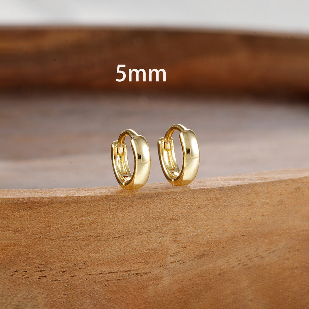 Multi Diameter Gold Hoop Earrings — earrings, view 2