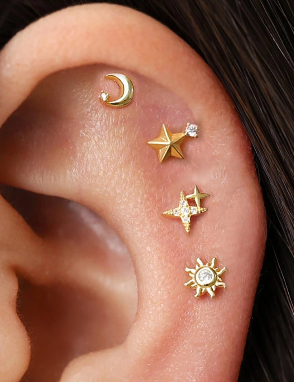 Sunflower Cubic Zirconia Stud Earrings — earrings
