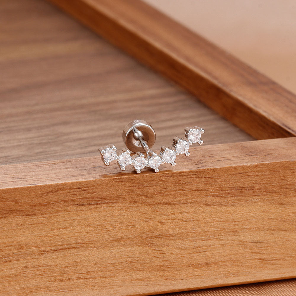 Sunflower Cubic Zirconia Stud Earrings — earrings, view 13