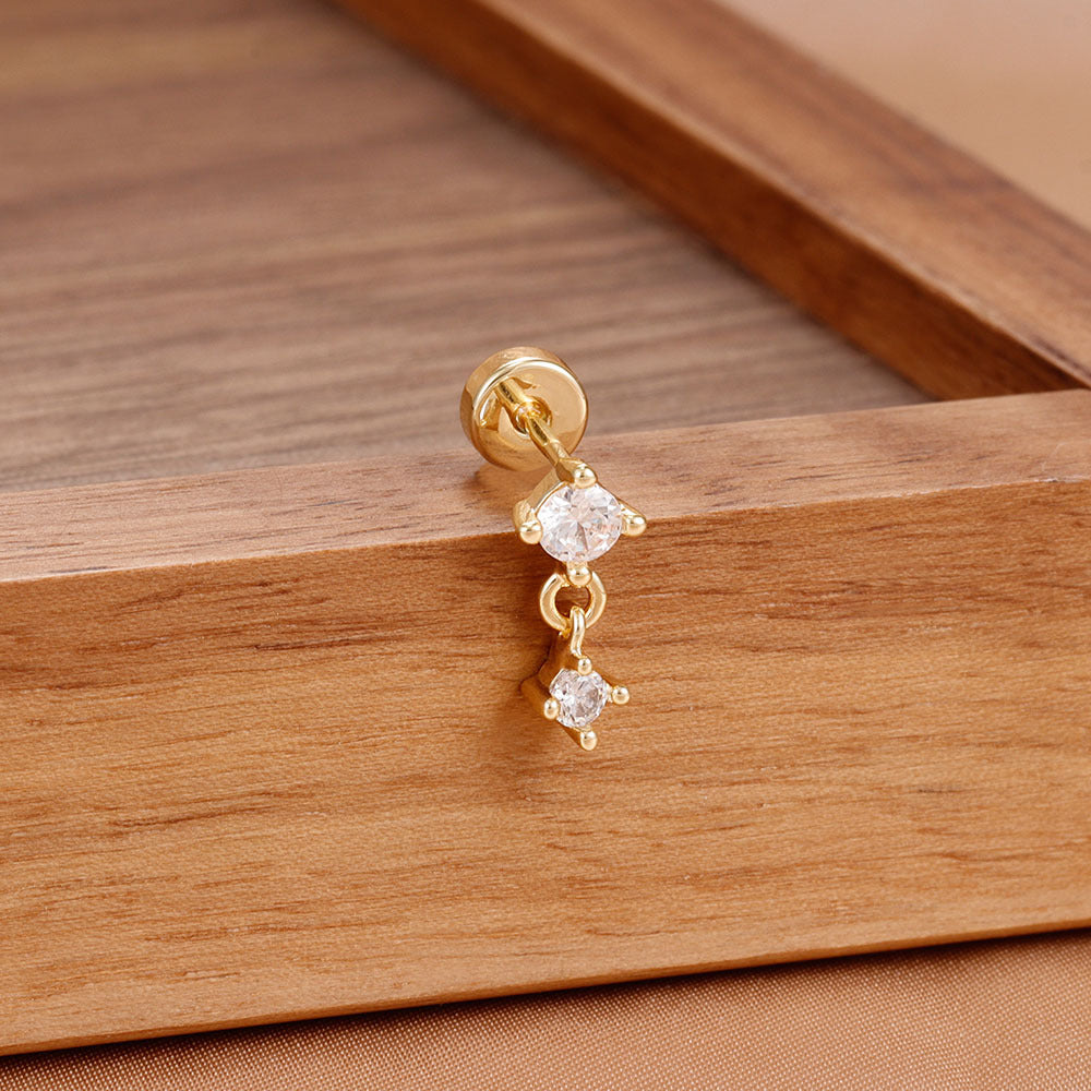 Sunflower Cubic Zirconia Stud Earrings — earrings, view 14