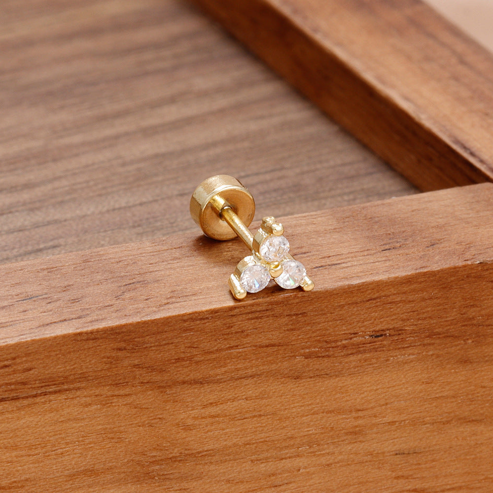 Sunflower Cubic Zirconia Stud Earrings — earrings, view 30