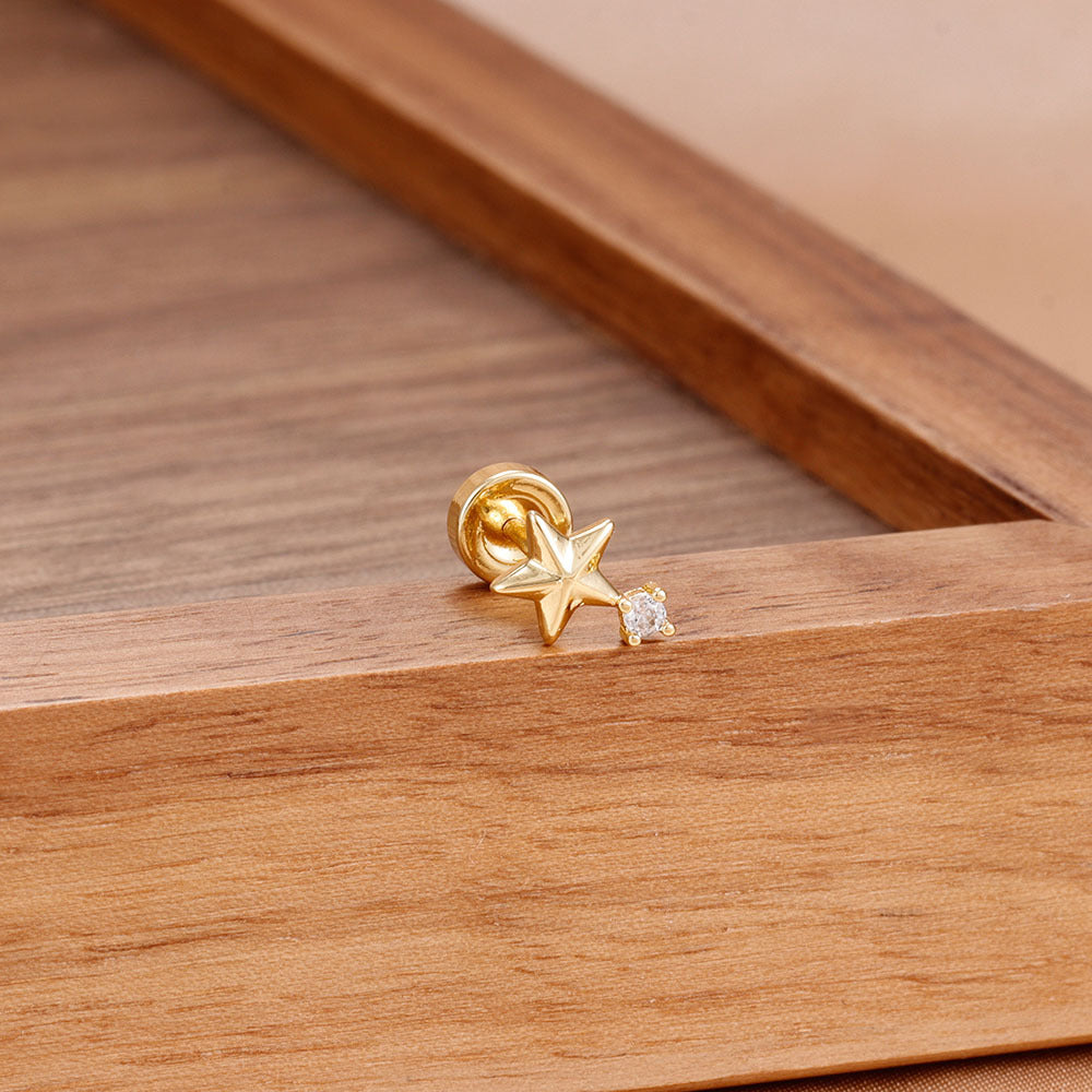 Sunflower Cubic Zirconia Stud Earrings — earrings, view 32