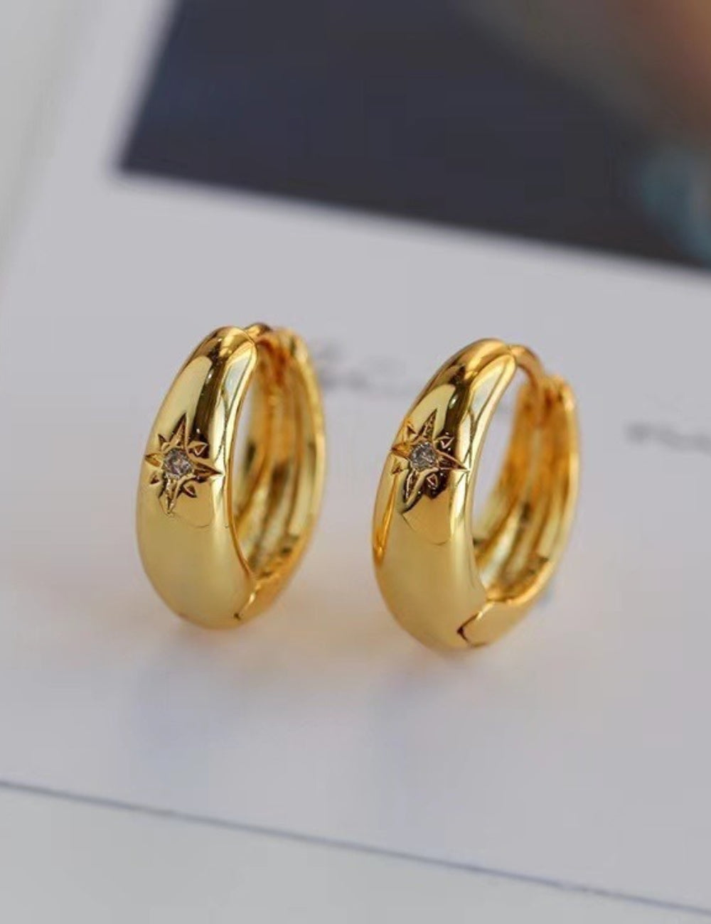 Cubic Zirconia Hoop Earrings — earrings